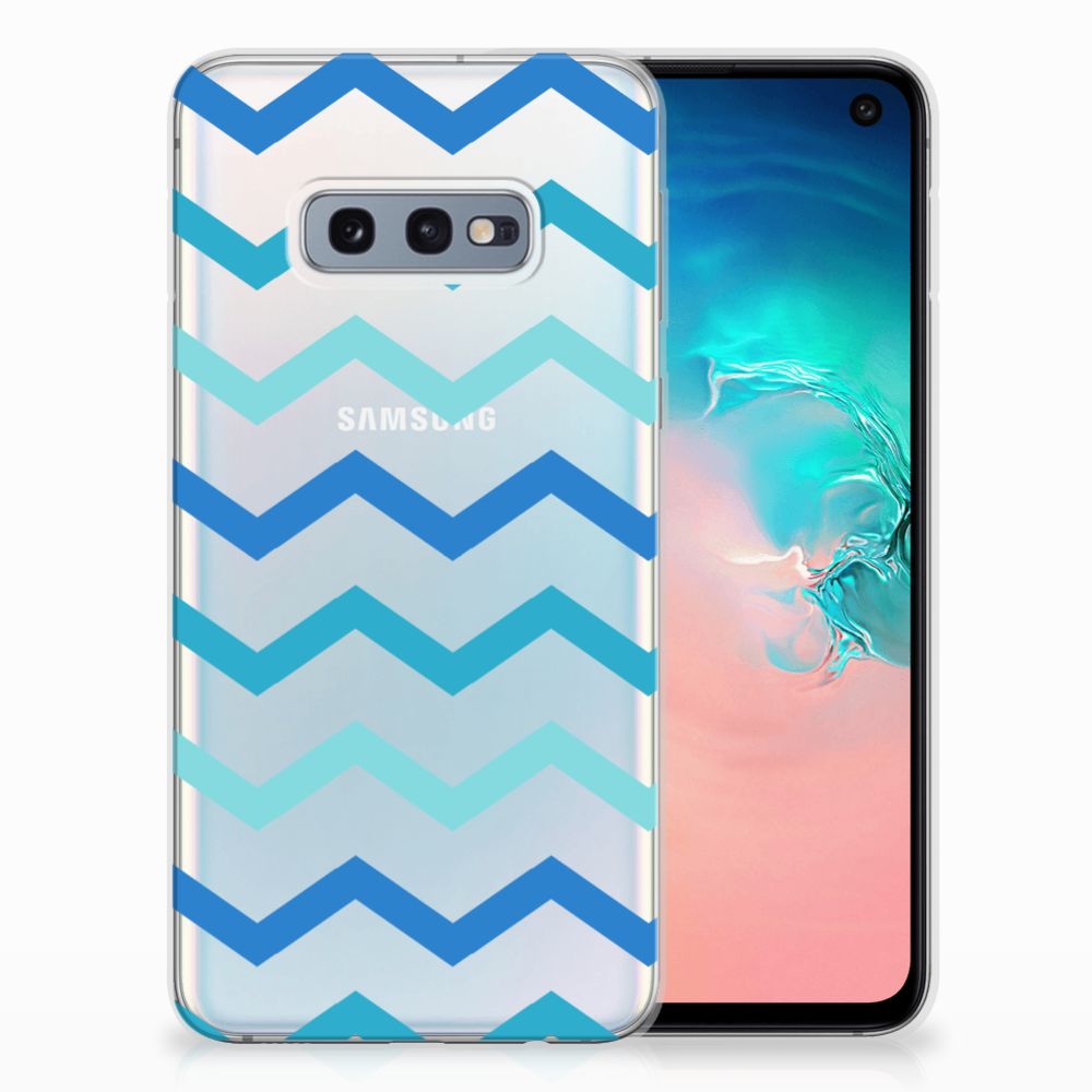 Samsung Galaxy S10e TPU bumper Zigzag Blauw