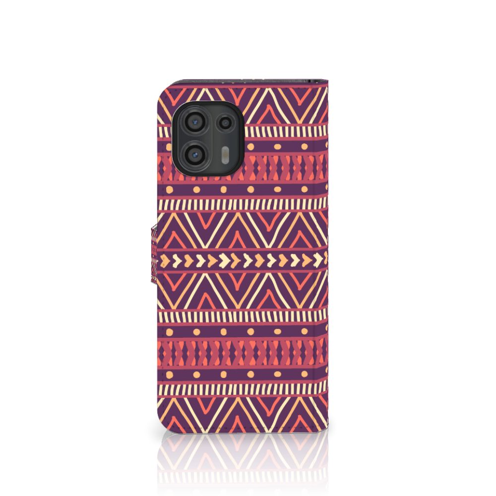 Motorola Edge 20 Lite Telefoon Hoesje Aztec Paars