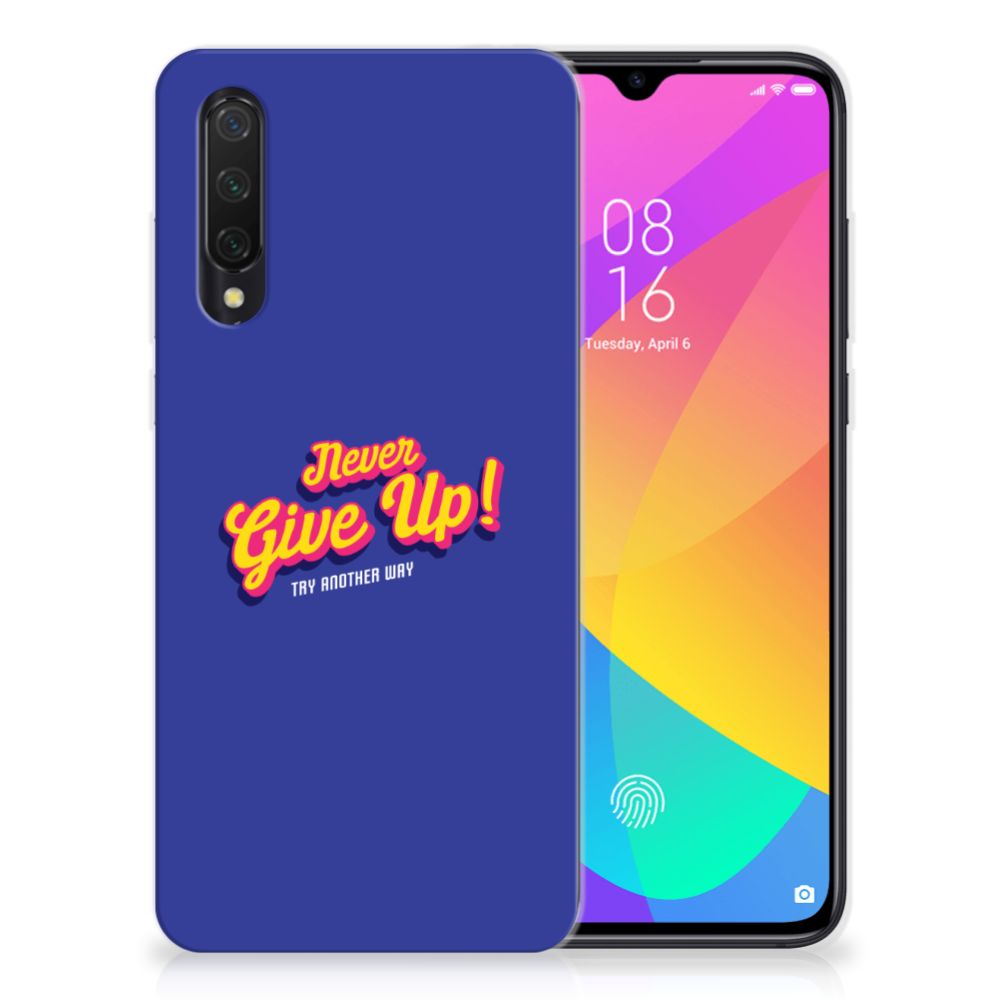 Xiaomi Mi 9 Lite Siliconen hoesje met naam Never Give Up