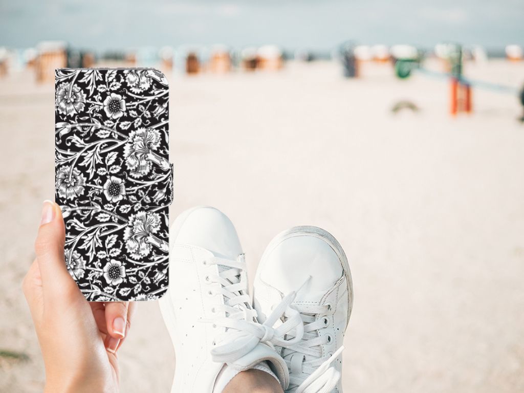 Samsung Galaxy S10 Plus Hoesje Black Flowers