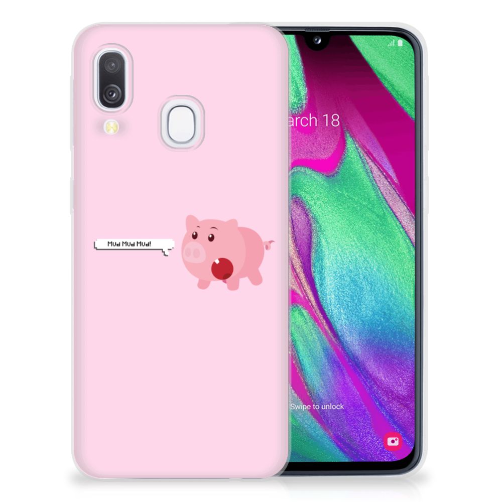 Samsung Galaxy A40 Telefoonhoesje met Naam Pig Mud