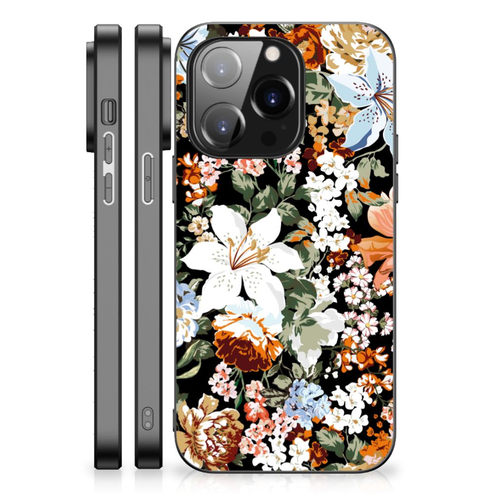 Bloemen Hoesje voor iPhone 14 Pro Dark Flowers B2C Telecom