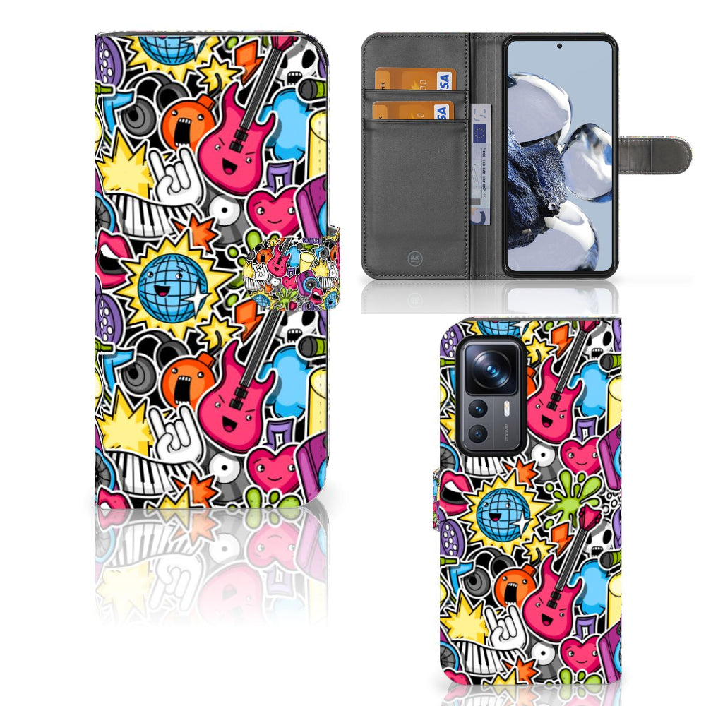 Xiaomi 12T | 12T Pro Wallet Case met Pasjes Punk Rock