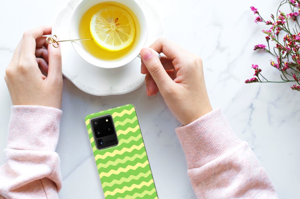 Samsung Galaxy S20 Ultra TPU bumper Waves Green B2C Telecom