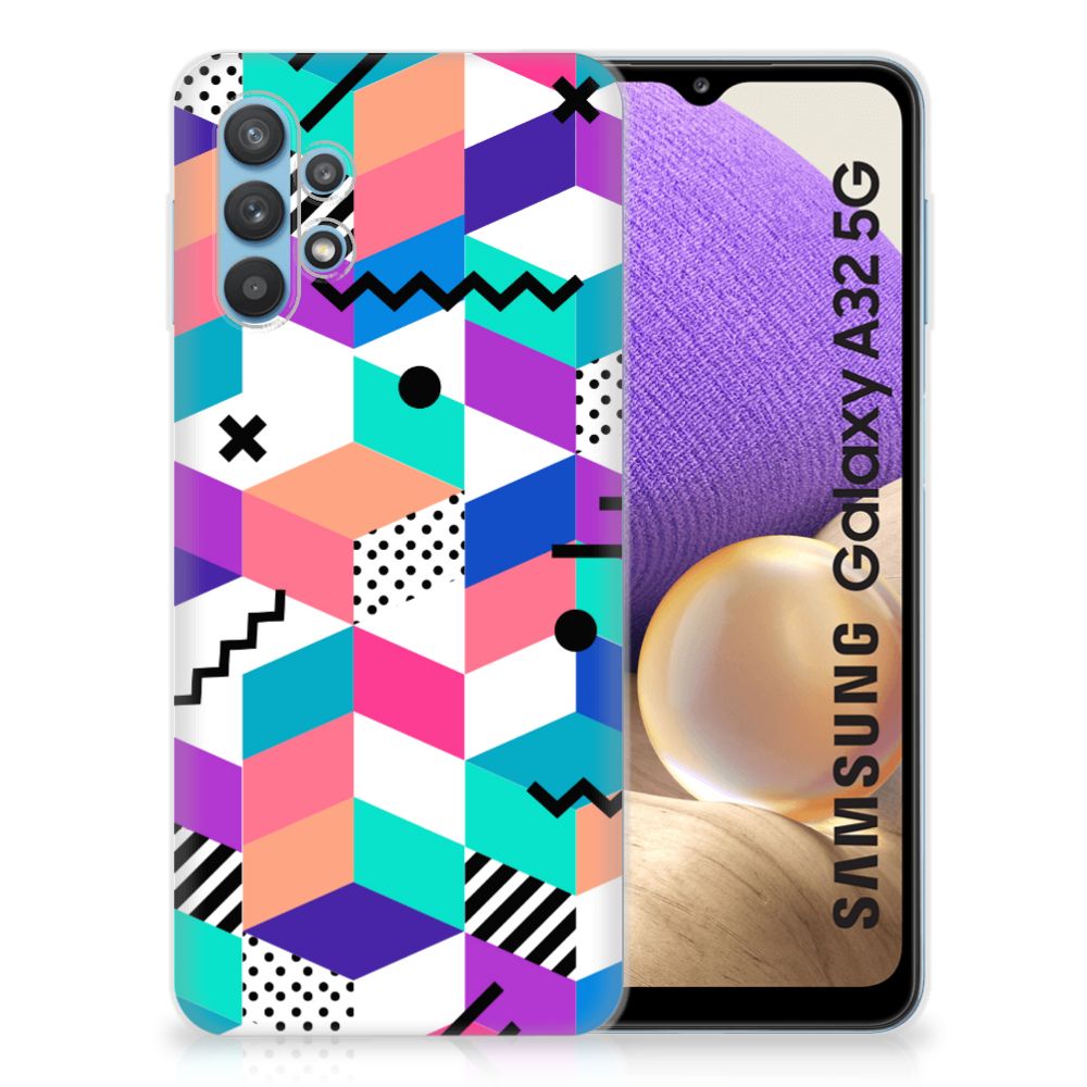 Samsung Galaxy A32 5G TPU Hoesje Blokken Kleurrijk B2C Telecom