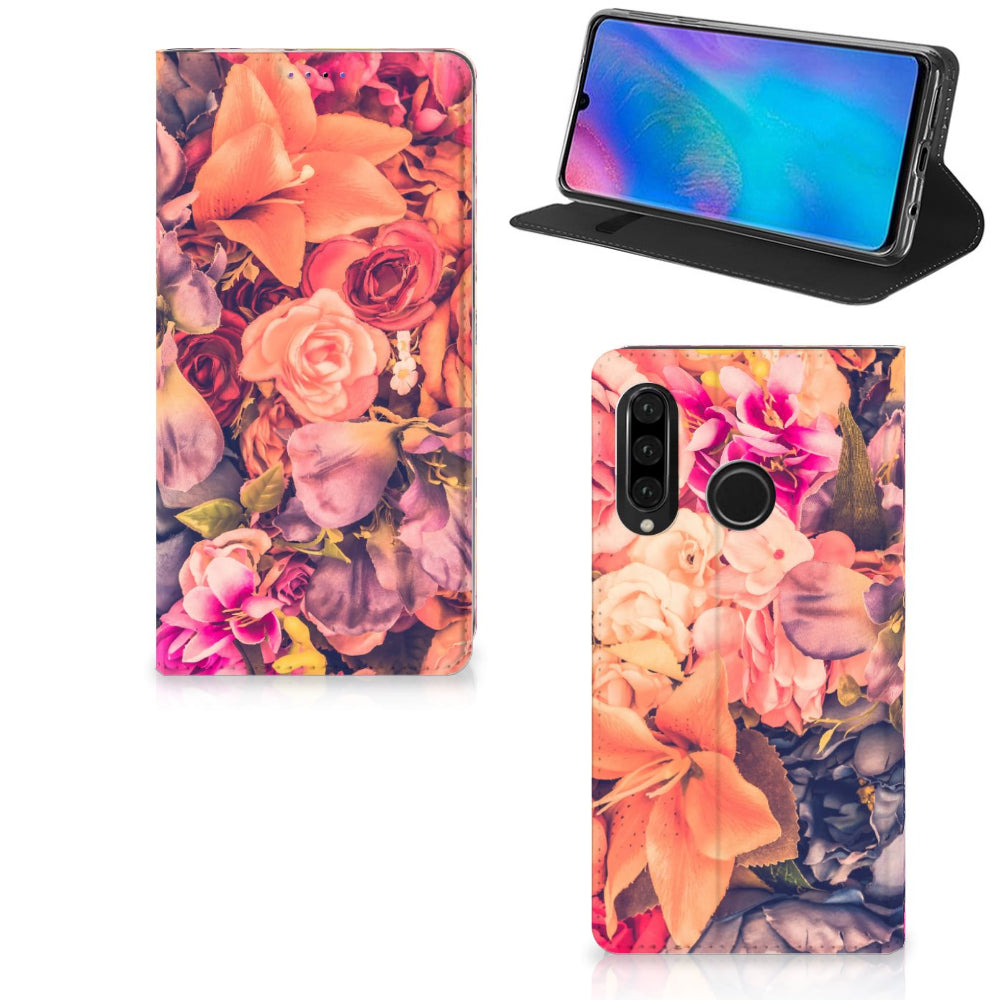 Huawei P30 Lite New Edition Smart Cover Bosje Bloemen