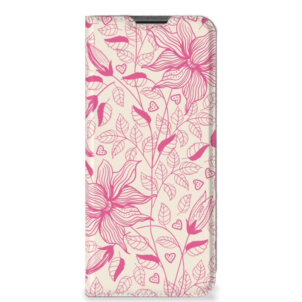 Nokia G50 Smart Cover Pink Flowers