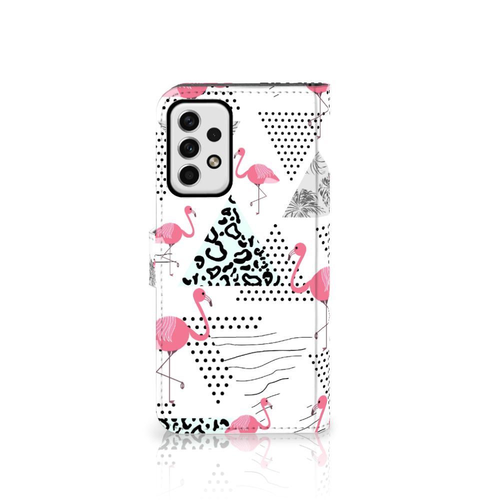 Samsung Galaxy A23 Telefoonhoesje met Pasjes Flamingo Triangle