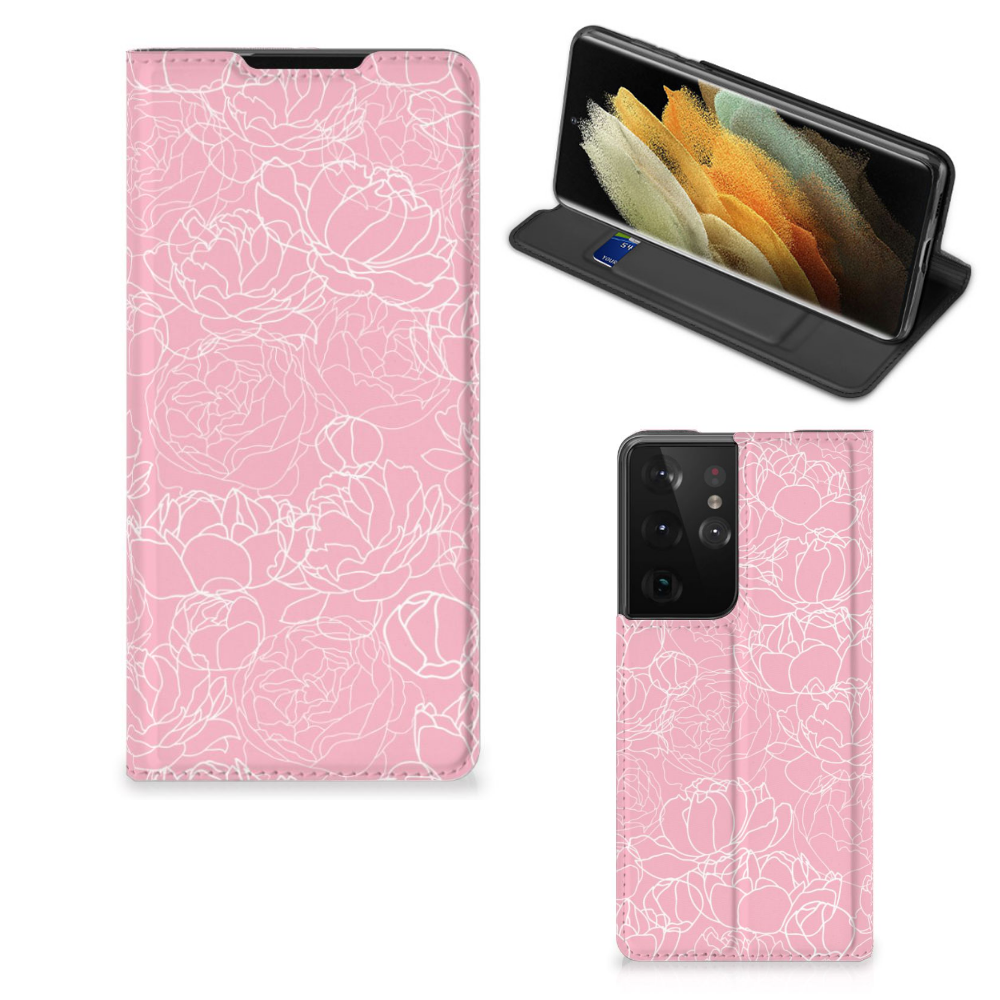 Samsung Galaxy S21 Ultra Smart Cover White Flowers - B2C Telecom