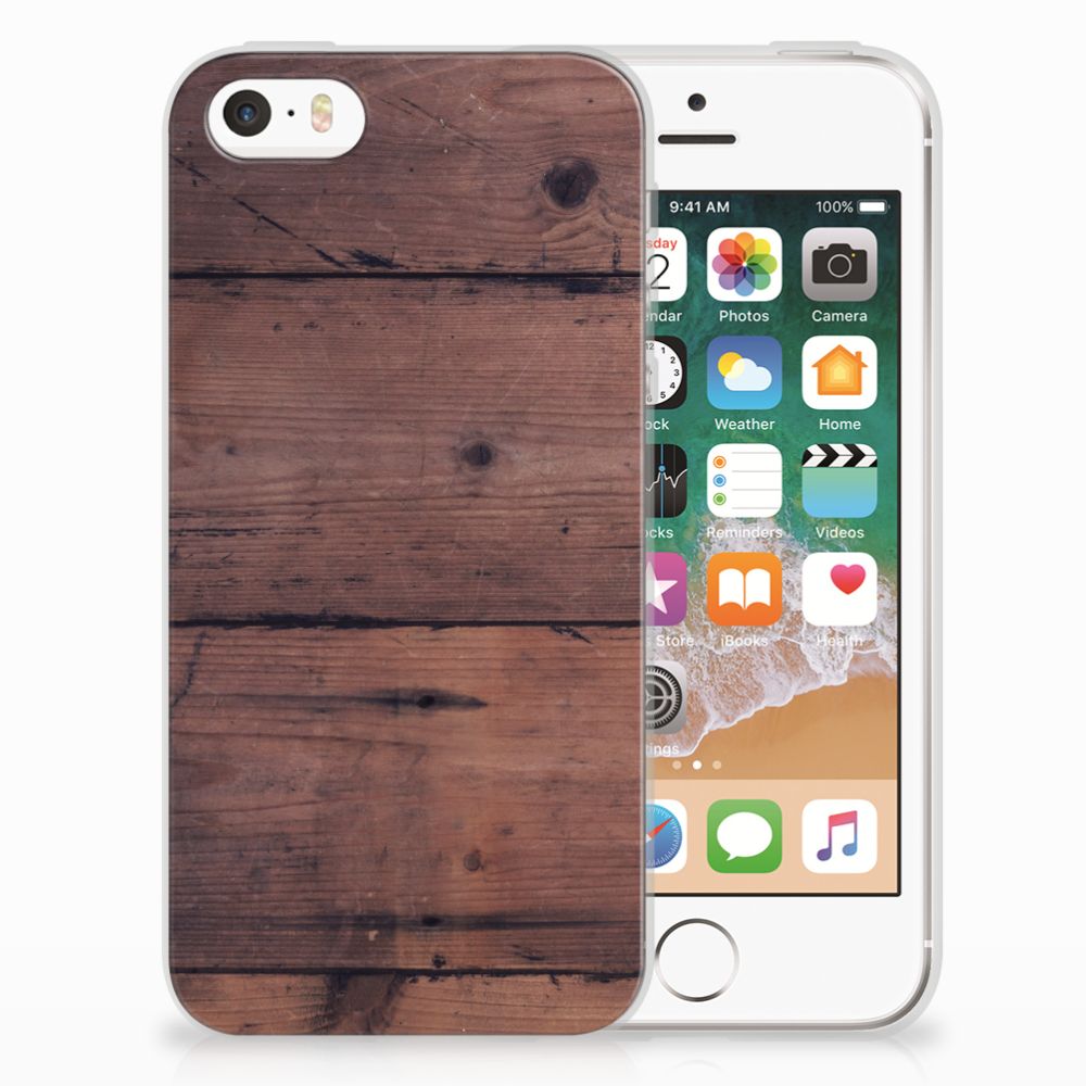 Apple iPhone SE | 5S Bumper Hoesje Old Wood