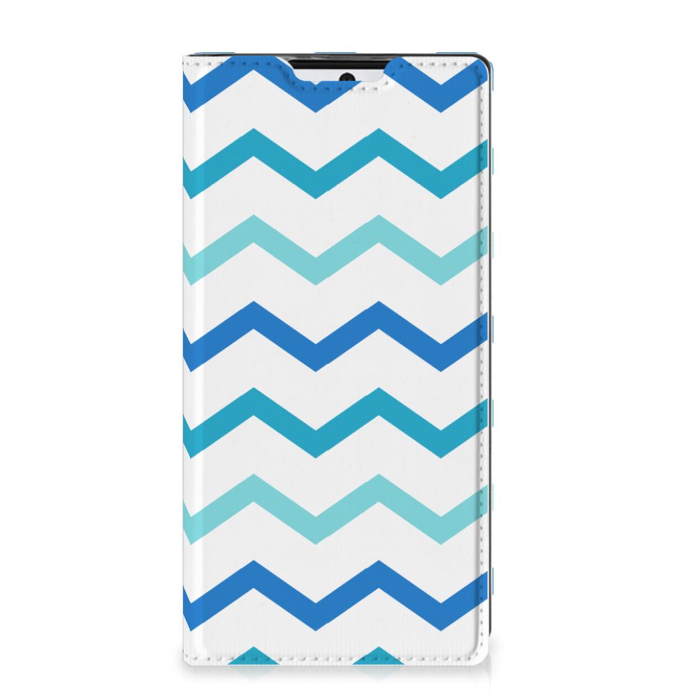 Samsung Galaxy Note 10 Hoesje met Magneet Zigzag Blauw