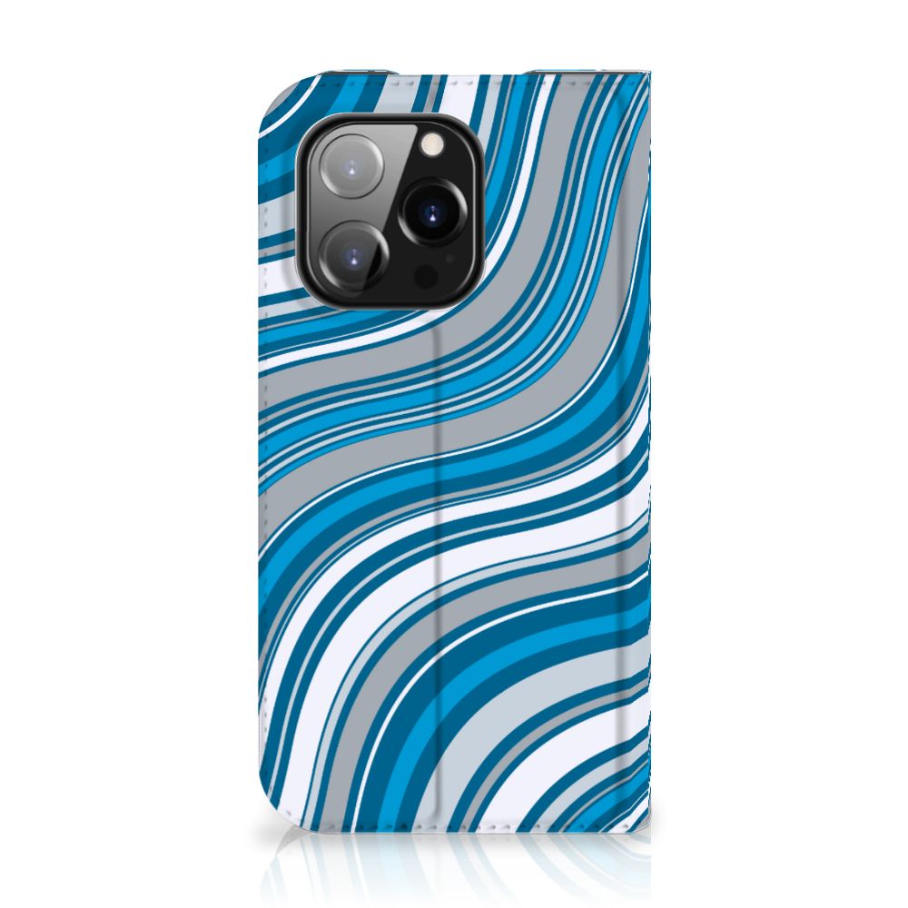 iPhone 14 Pro Hoesje met Magneet Waves Blue - B2C Telecom