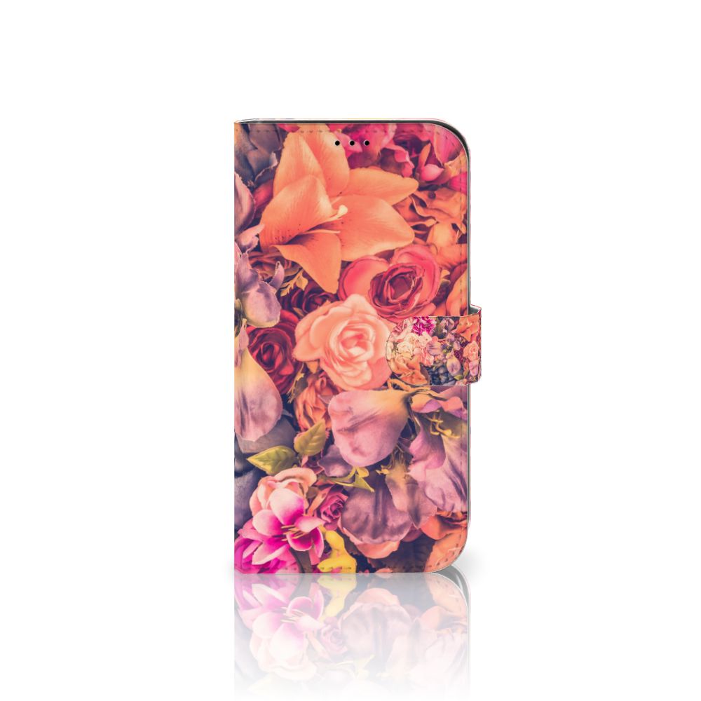 iPhone 13 Pro Max Hoesje Bosje Bloemen met kleurrijke bloemenprint en ruimte voor 3 pasjes 🌸.
