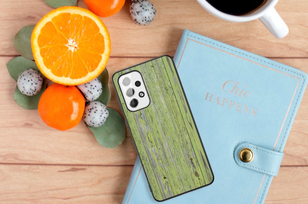 Samsung Galaxy A73 Houten Print Telefoonhoesje Green Wood B2C Telecom