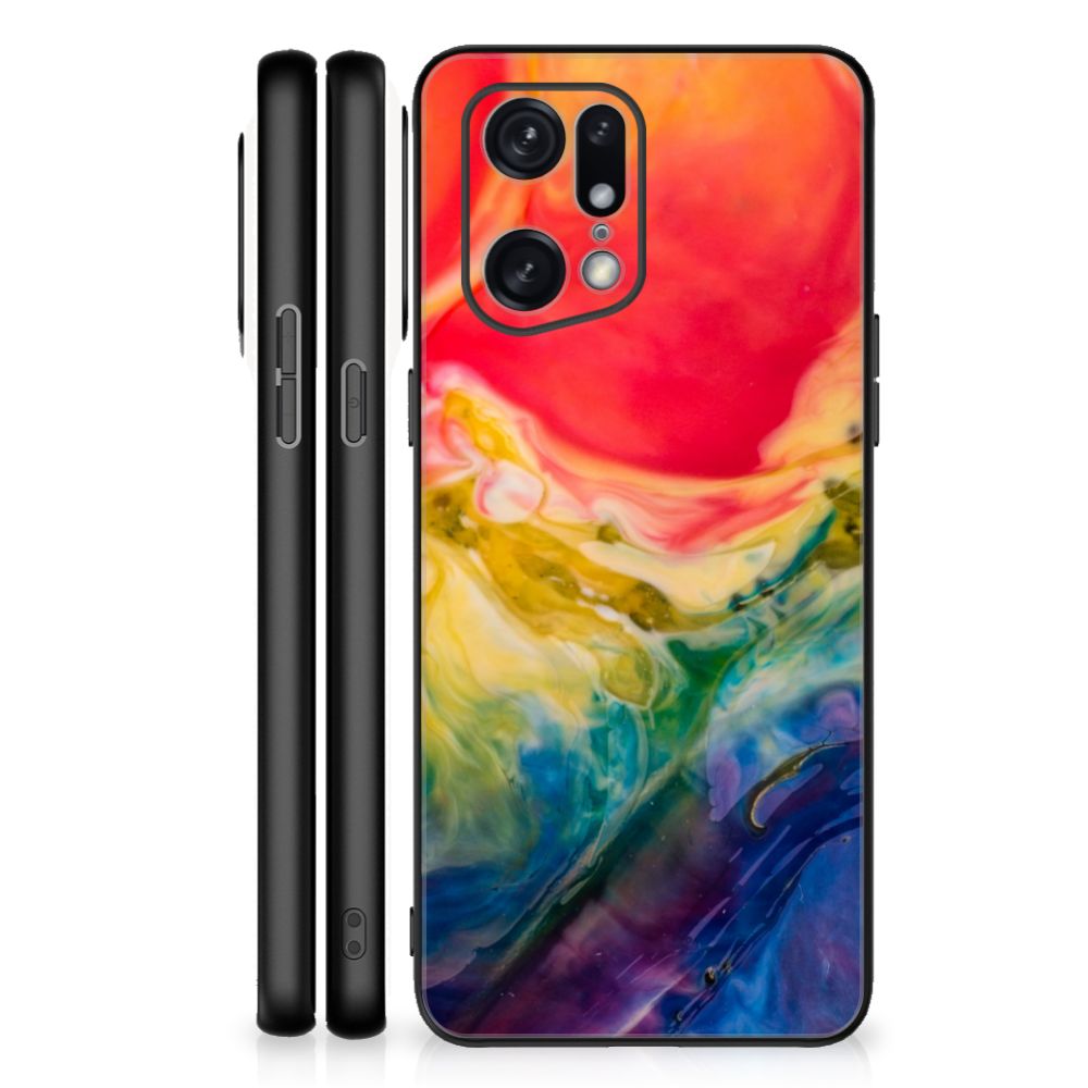 Kleurrijke Telefoonhoesje OPPO Find X5 Pro Watercolor Dark B2C Telecom