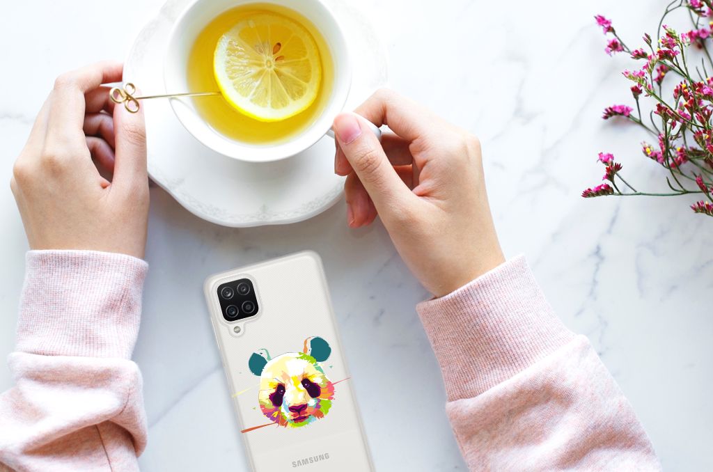 Samsung Galaxy A12 Telefoonhoesje met Naam Panda Color B2C Telecom