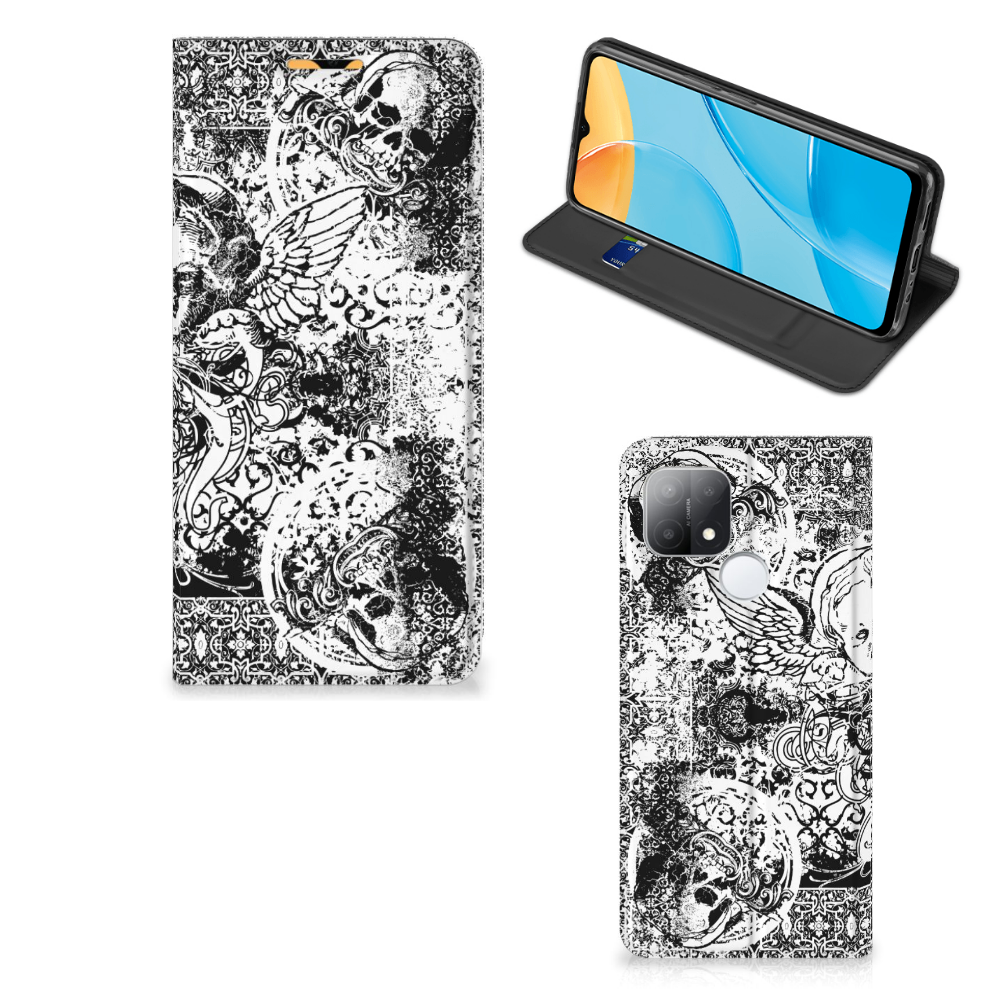 Mobiel BookCase OPPO A15 Skulls Angel - B2C Telecom