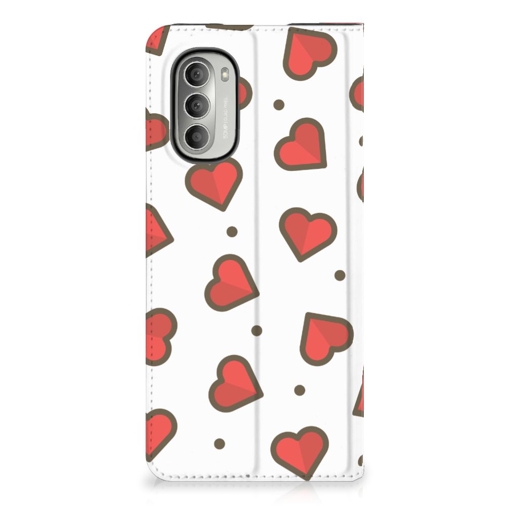Motorola Moto G51 5G Hoesje met Magneet Hearts - B2C Telecom
