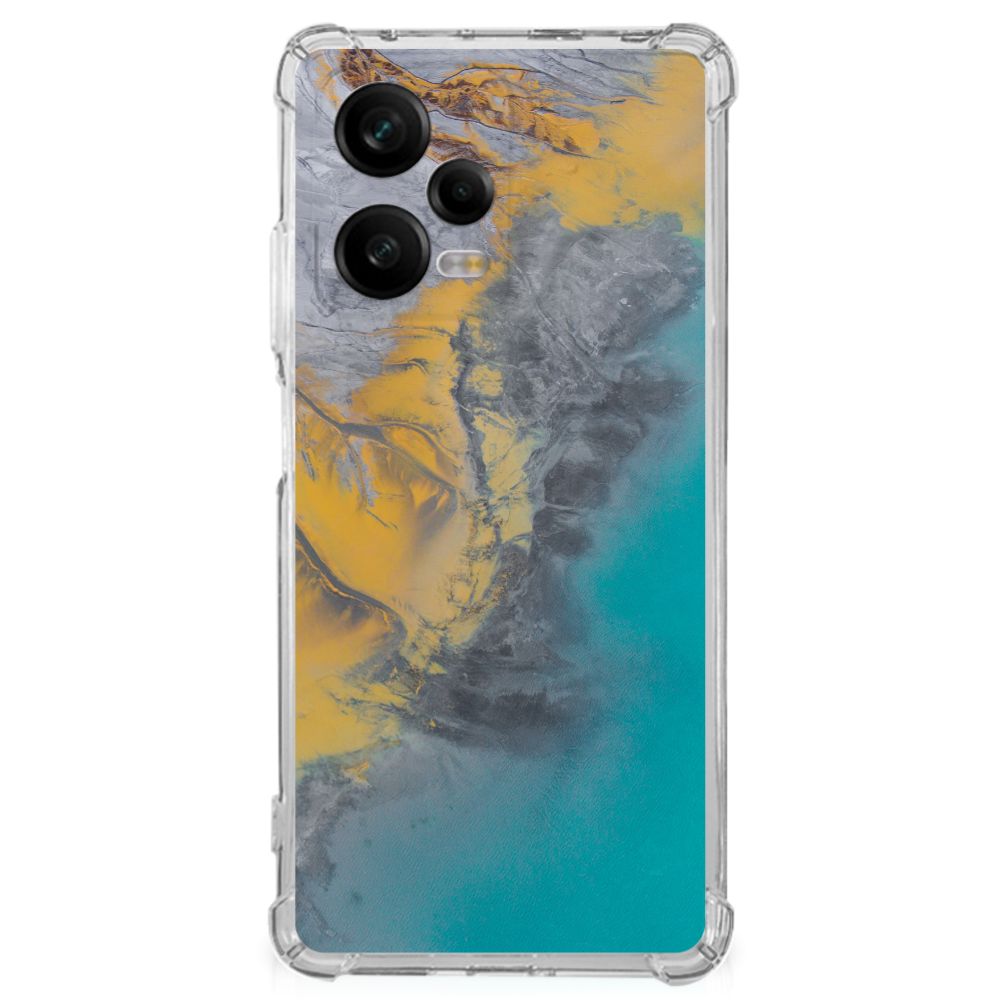 Xiaomi Redmi Note 12 Pro Anti-Shock Hoesje Marble Blue Gold