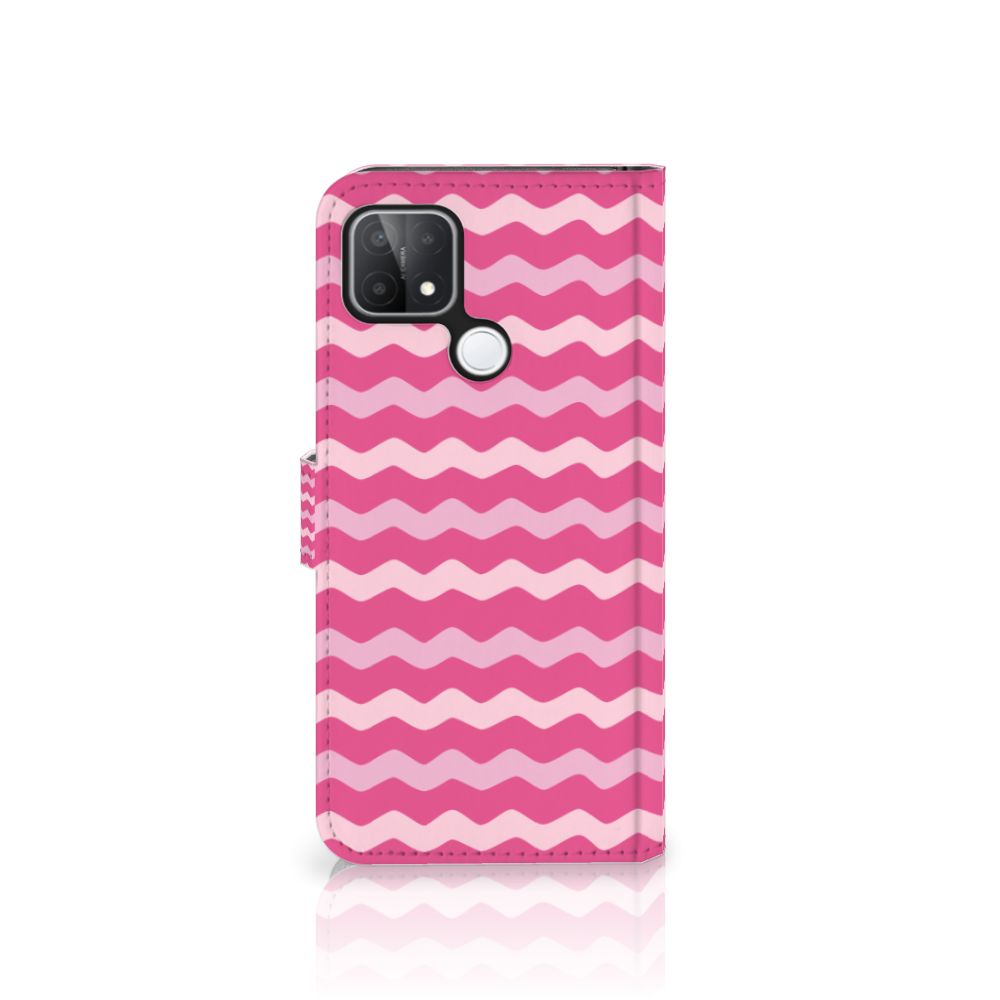 OPPO A15 Telefoon Hoesje Waves Pink