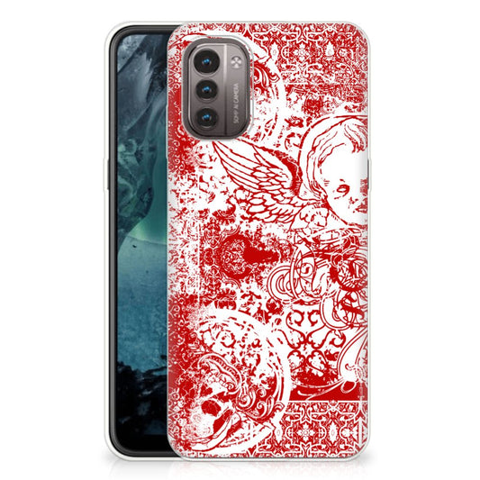 Silicone Back Case Nokia G21 | G11 Angel Skull Rood