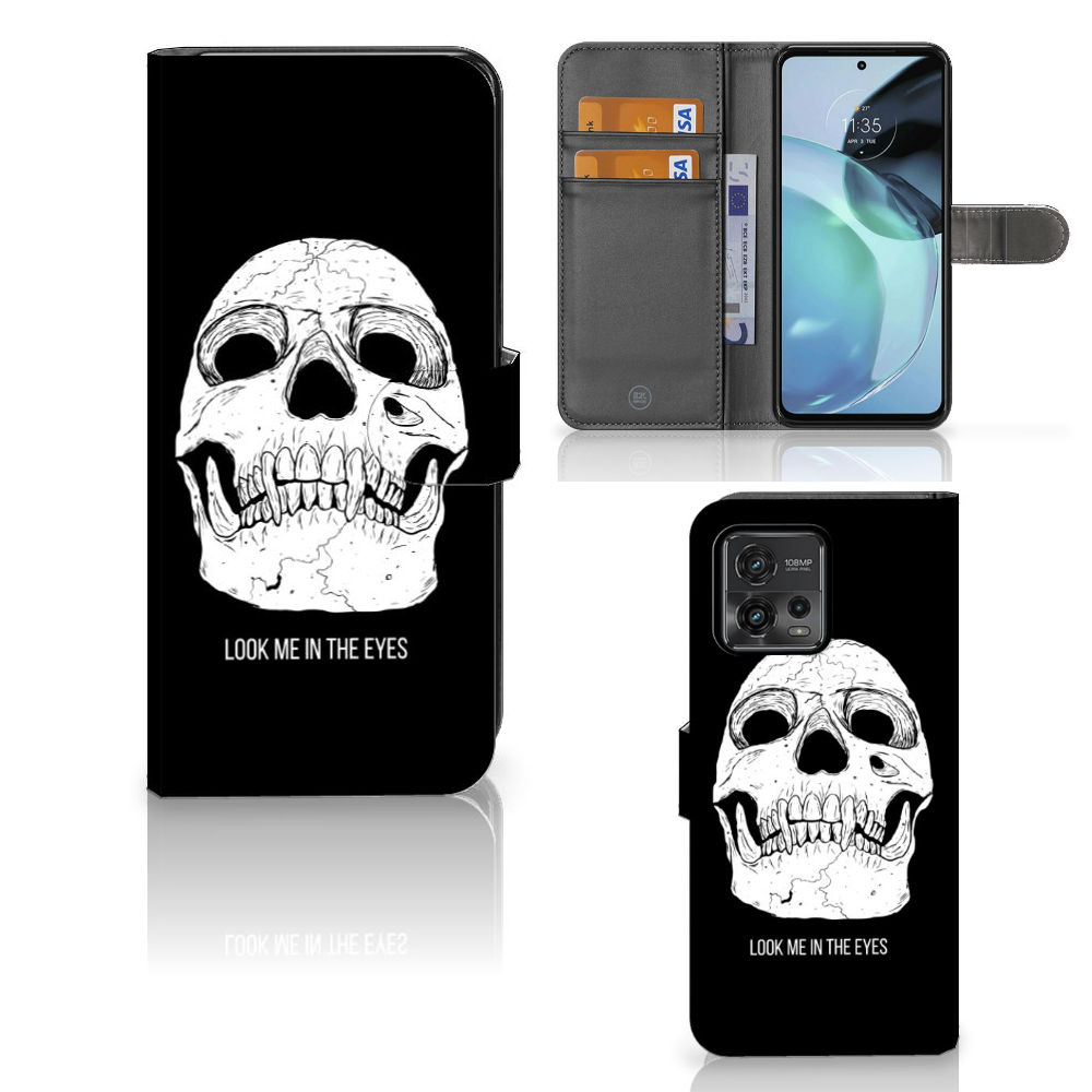 Telefoonhoesje met Naam Motorola Moto G72 Skull Eyes