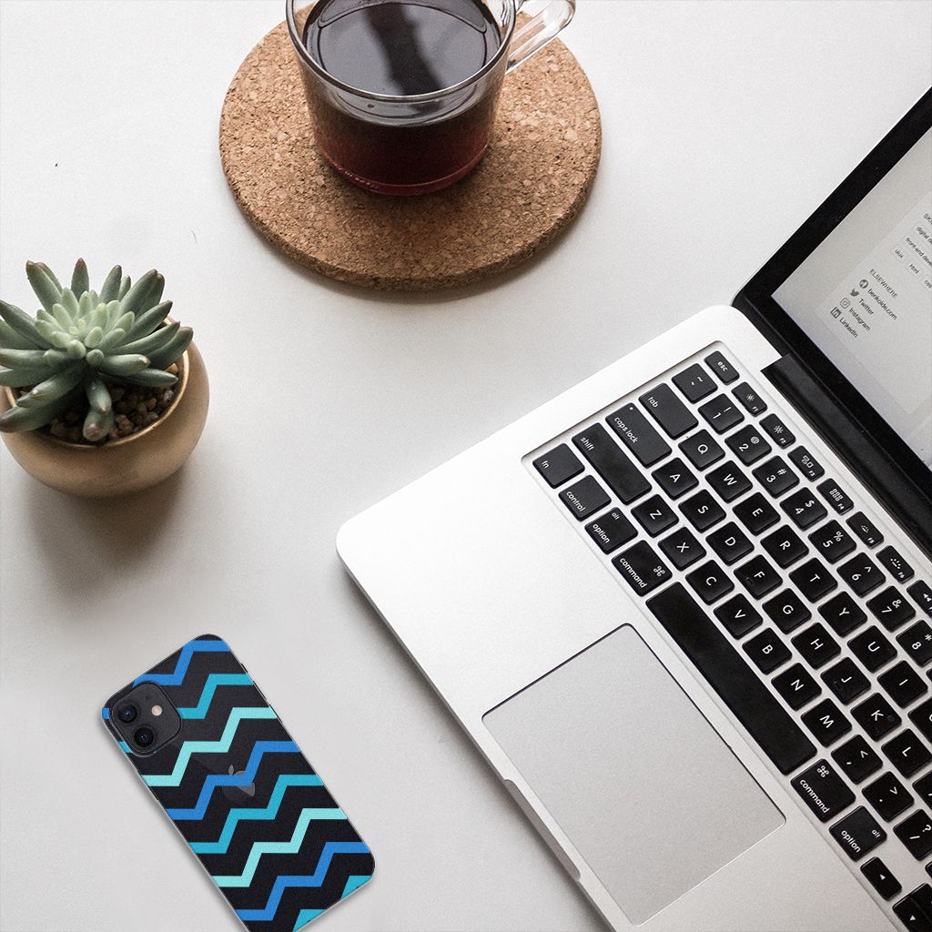 iPhone 12 | 12 Pro (6.1") TPU bumper Zigzag Blauw B2C Telecom