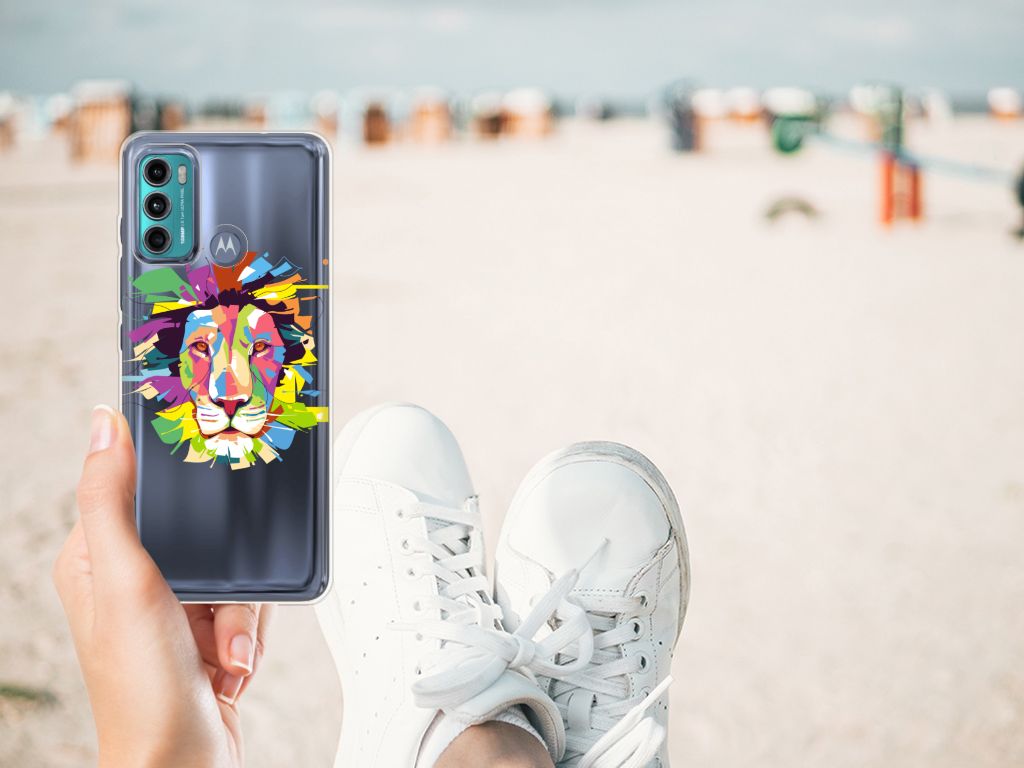 Motorola Moto G60 Telefoonhoesje met Naam Lion Color B2C Telecom