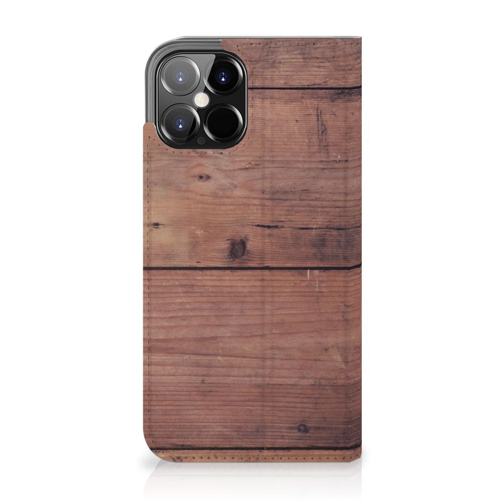 iPhone 12 Pro Max Book Wallet Case Old Wood - B2C Telecom