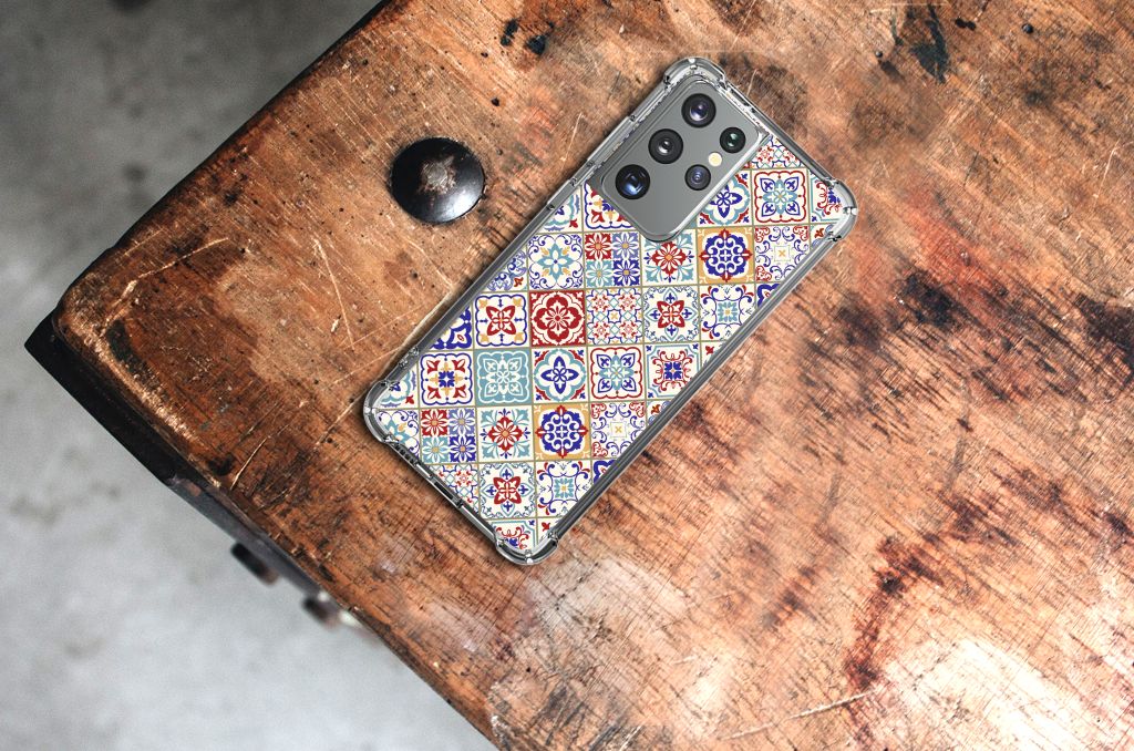 Samsung Galaxy S21 Ultra Anti-Shock Hoesje Tiles Color B2C Telecom