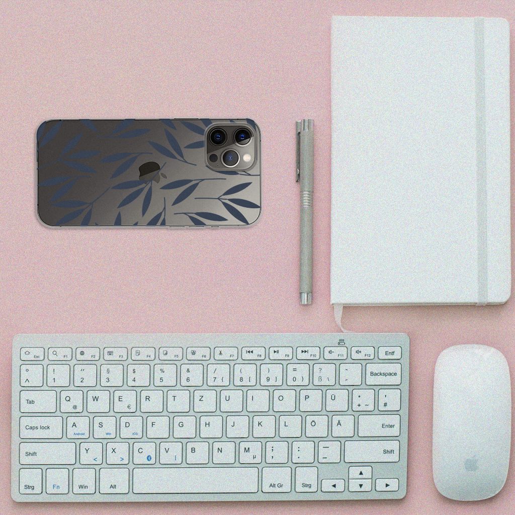 iPhone 12 Pro Max TPU Case Leaves Blue B2C Telecom