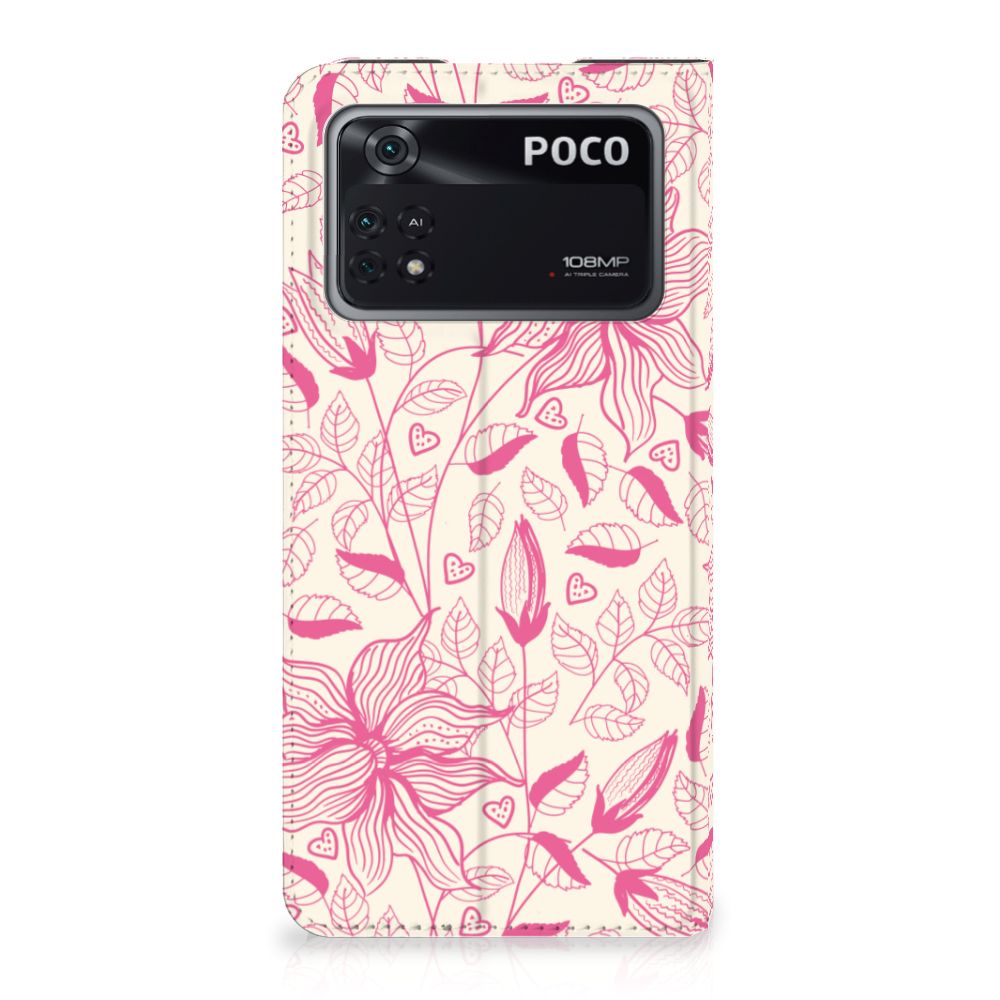 Poco X4 Pro 5G Smart Cover Pink Flowers - B2C Telecom
