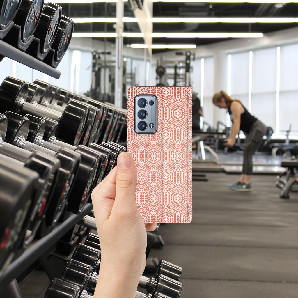 OPPO Reno 6 Pro Plus 5G Hoesje met Magneet Pattern Orange - B2C Telecom