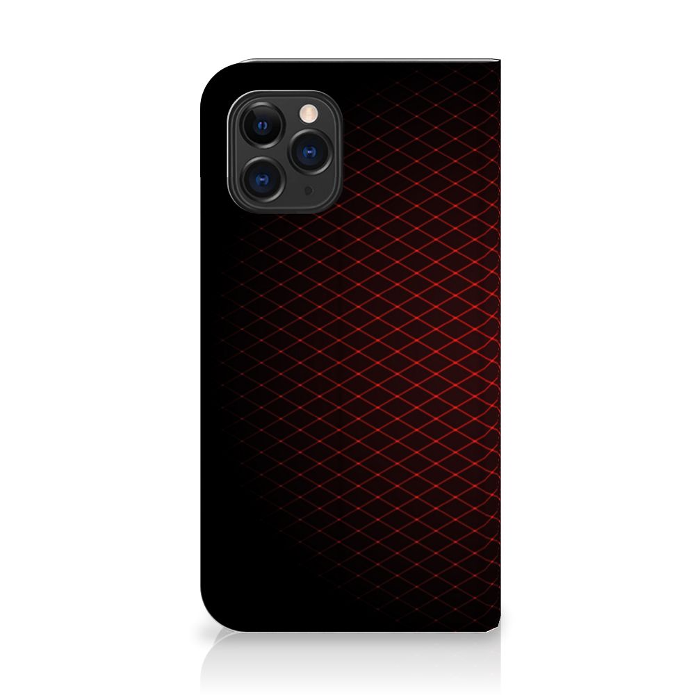 Apple iPhone 11 Pro Hoesje met Magneet Geruit Rood