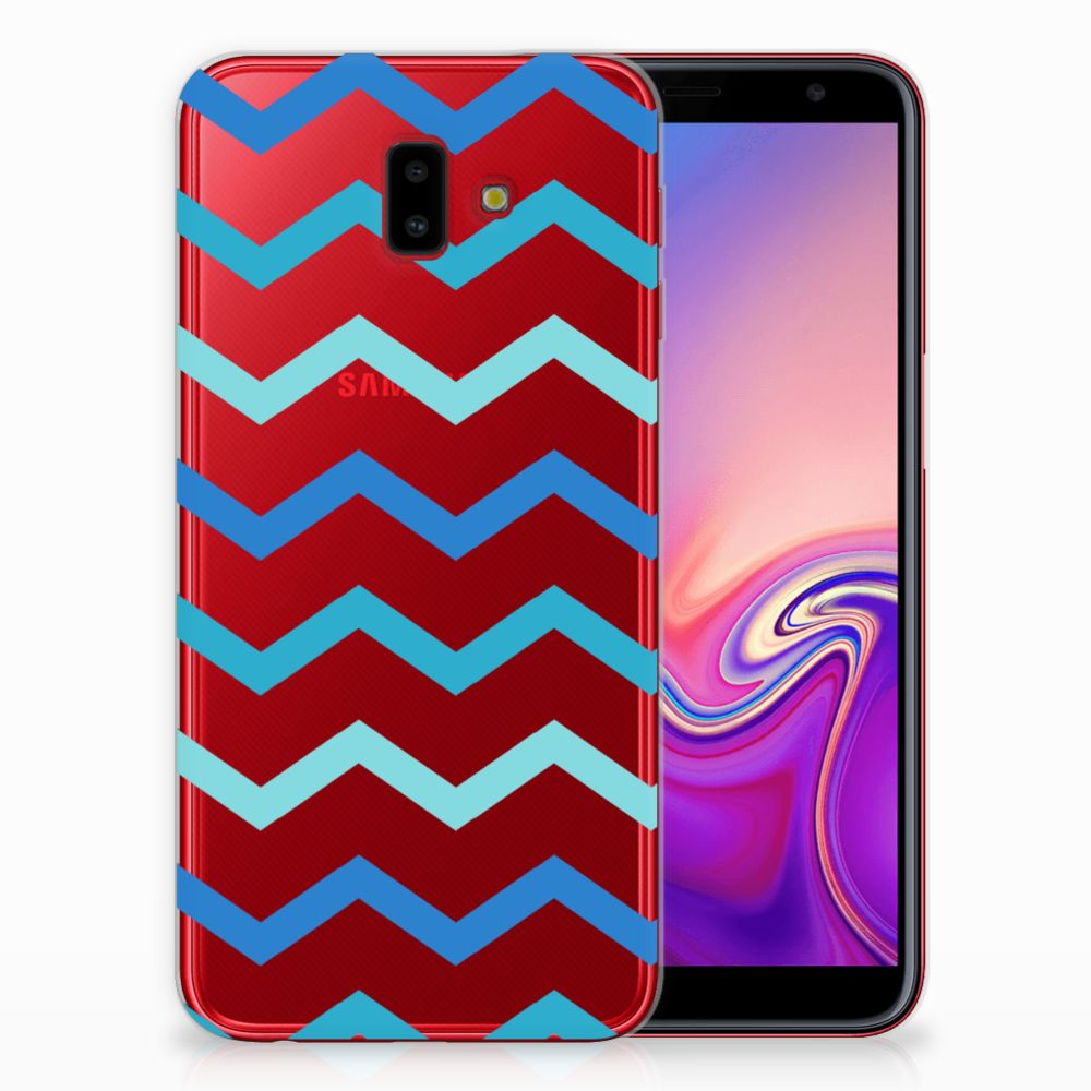Samsung Galaxy J6 Plus (2018) TPU bumper Zigzag Blauw