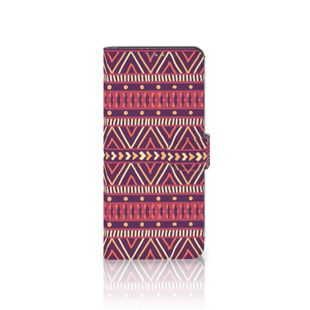 Motorola Moto G9 Plus Telefoon Hoesje Aztec Paars