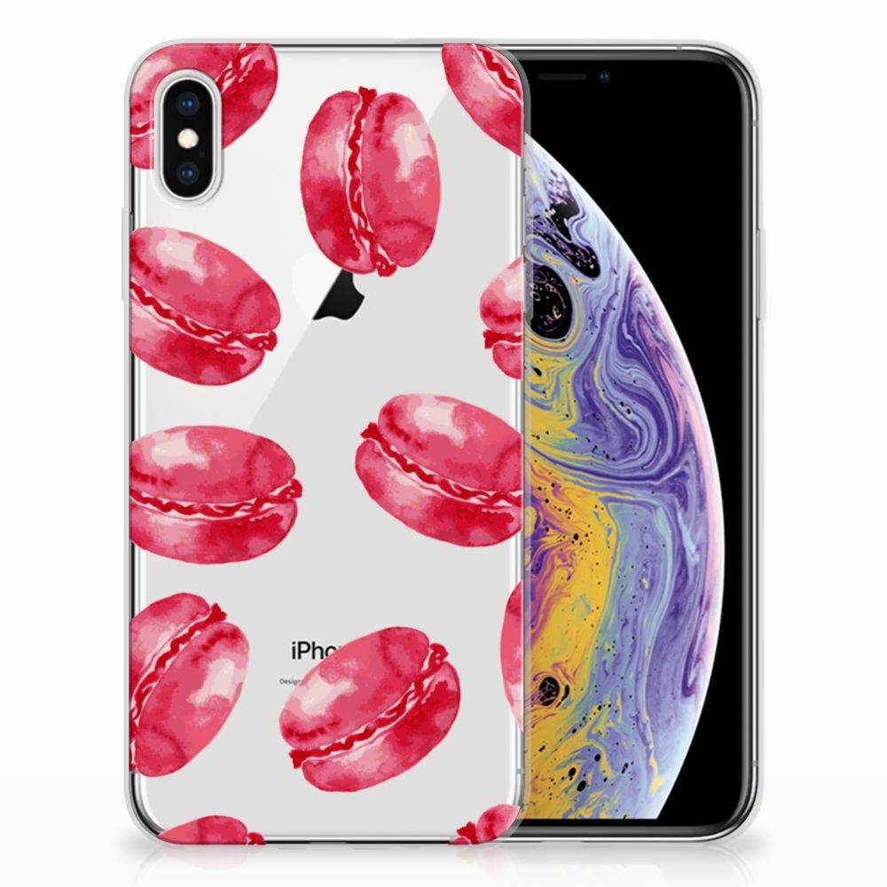 Apple iPhone Xs Max Siliconen Case Pink Macarons