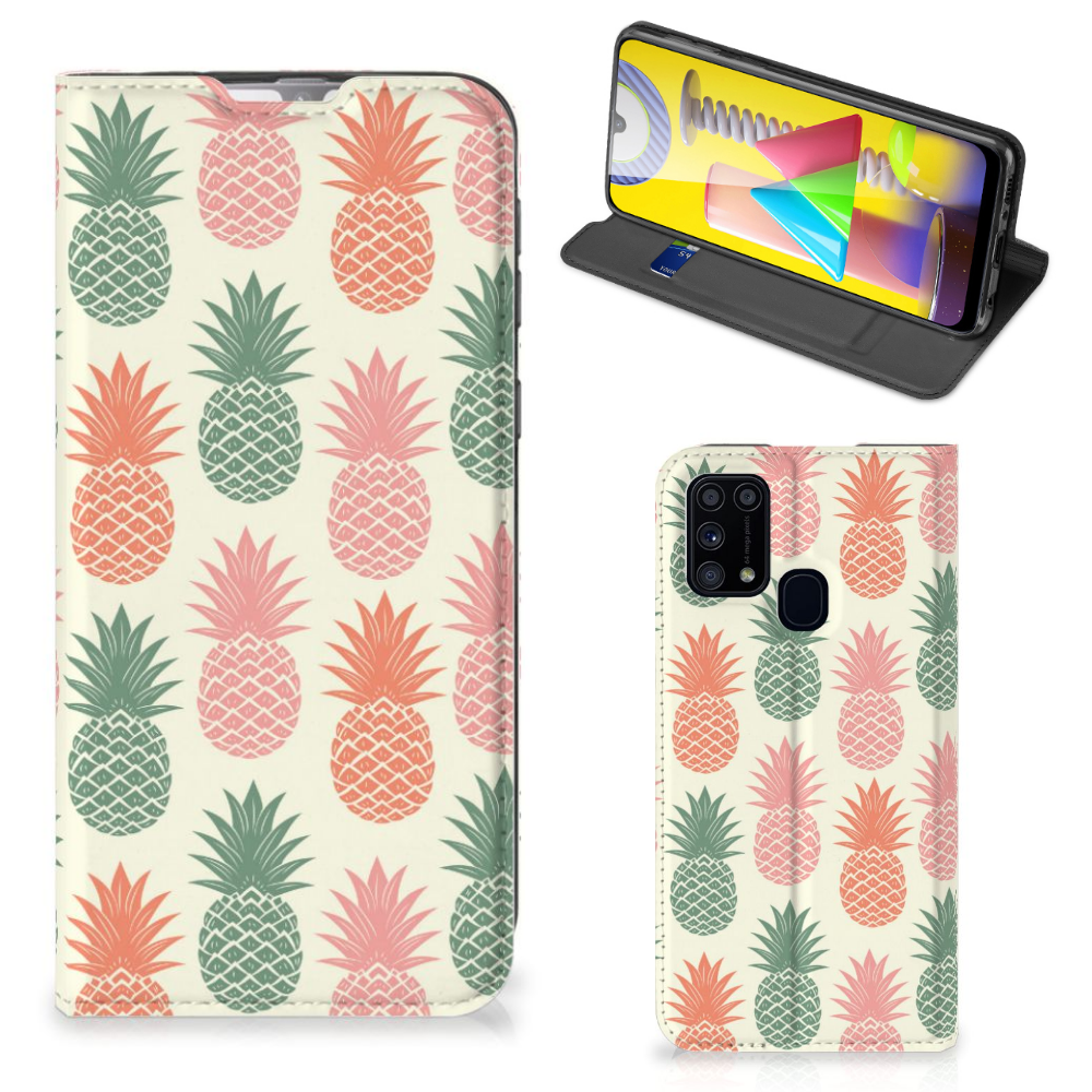 Samsung Galaxy M31 Flip Style Cover Ananas - B2C Telecom