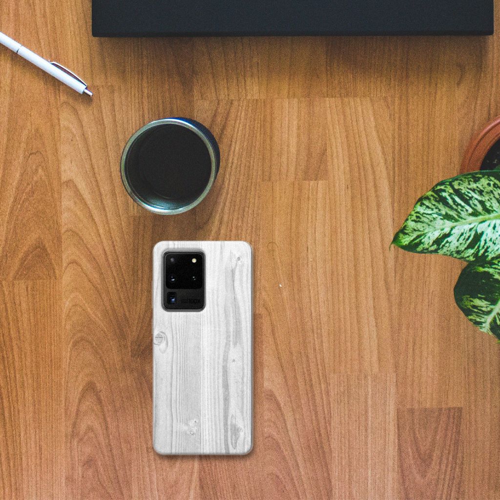 Samsung Galaxy S20 Ultra Bumper Hoesje White Wood B2C Telecom