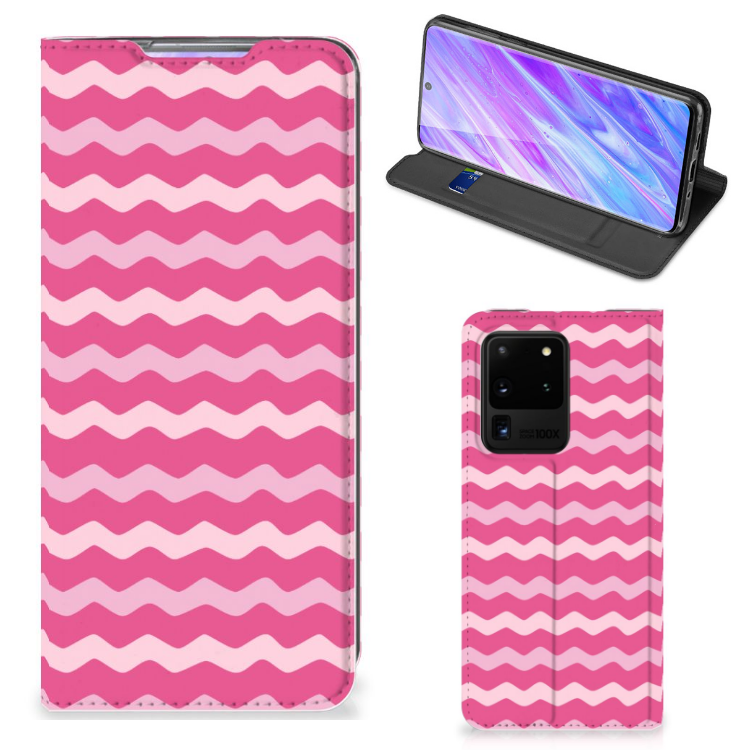 Samsung Galaxy S20 Ultra Hoesje met Magneet Waves Pink - B2C Telecom