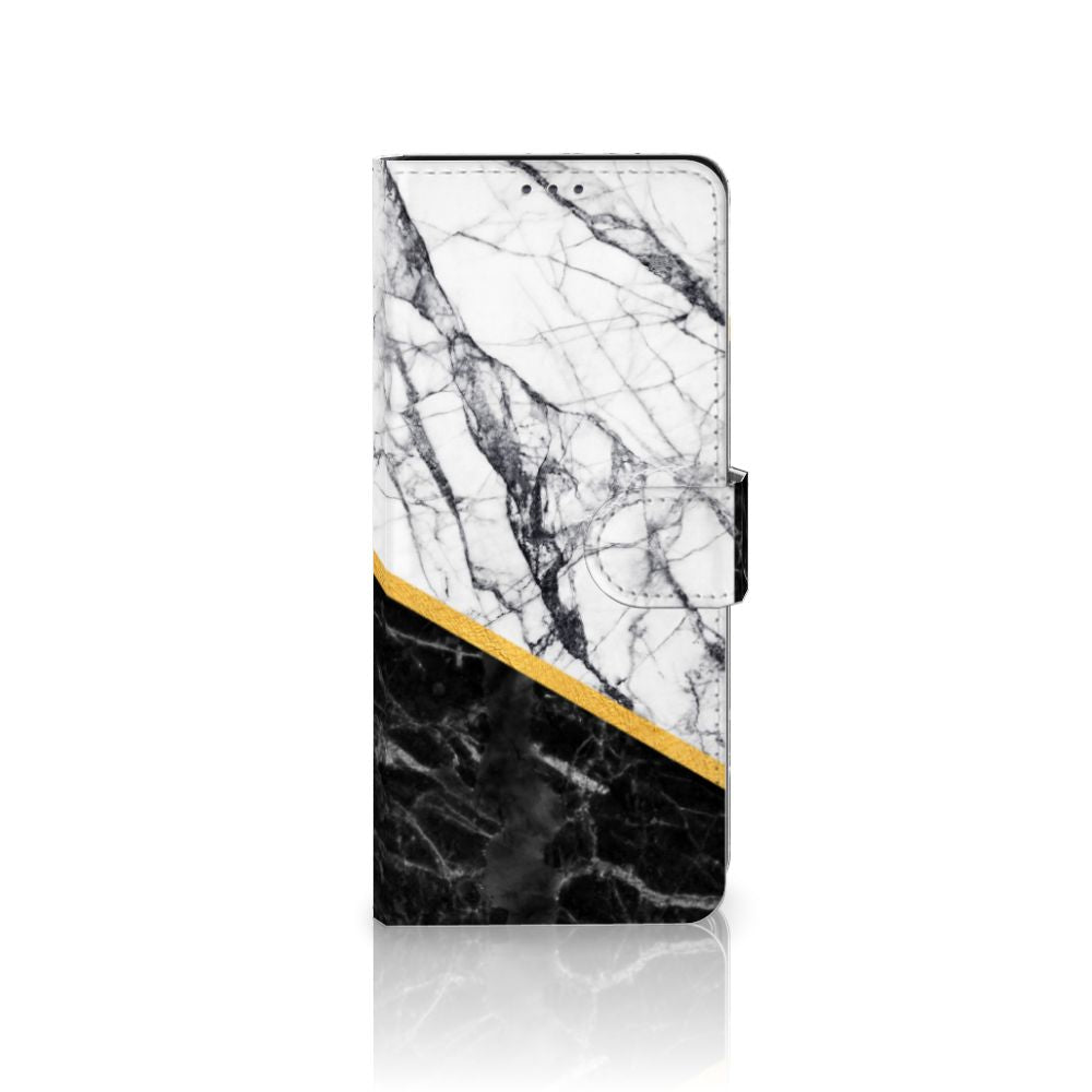 Sony Xperia 5II Bookcase Marmer Wit Zwart - Origineel Cadeau Man