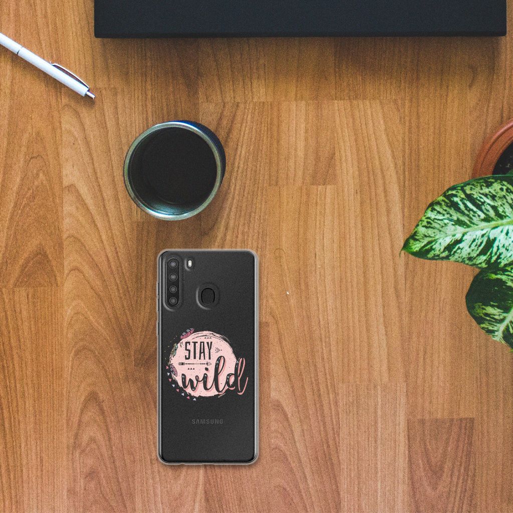 Samsung Galaxy A21 Telefoonhoesje met Naam Boho Stay Wild B2C Telecom