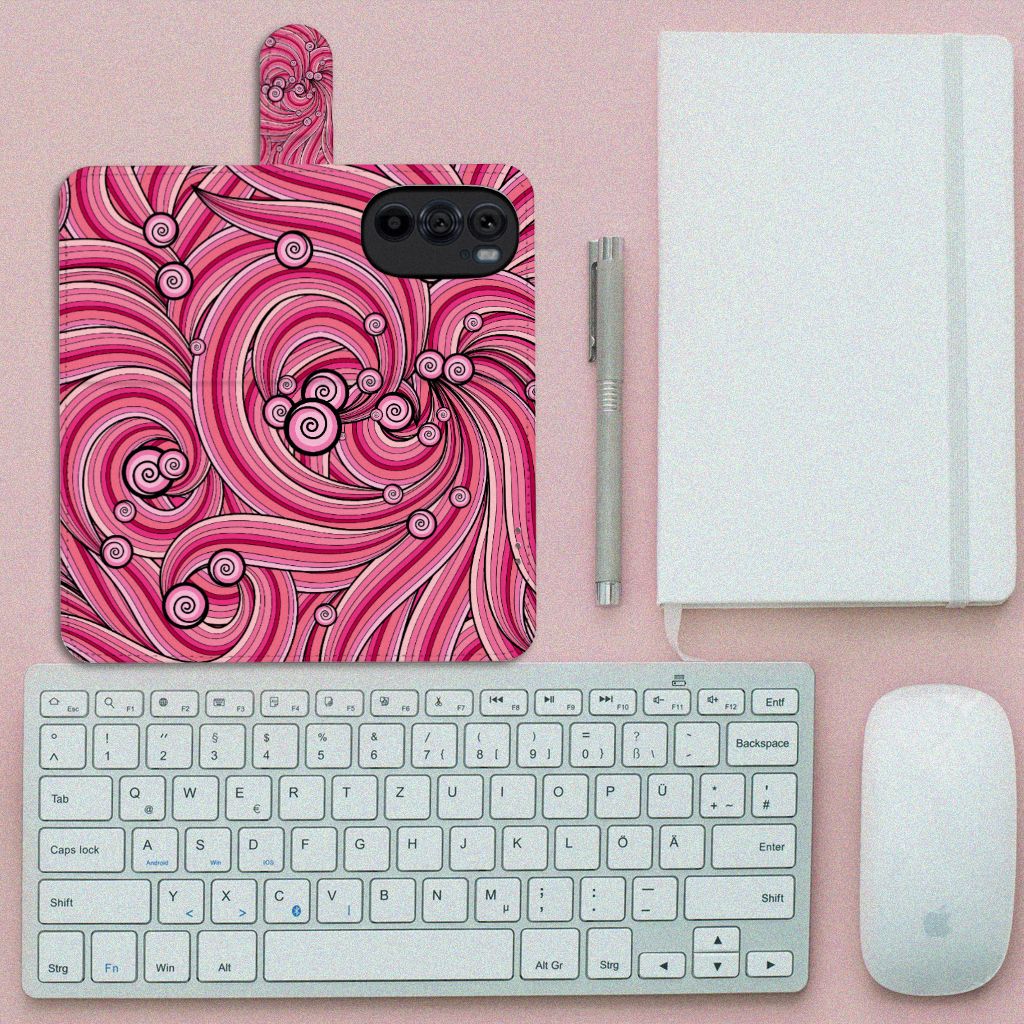 Motorola Edge 30 Pro Hoesje Swirl Pink