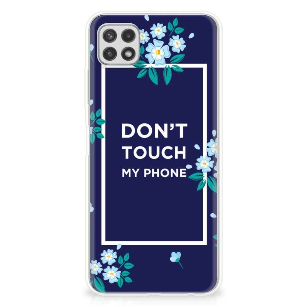 Samsung Galaxy A22 5G Silicone-hoesje Flowers Blue DTMP B2C Telecom