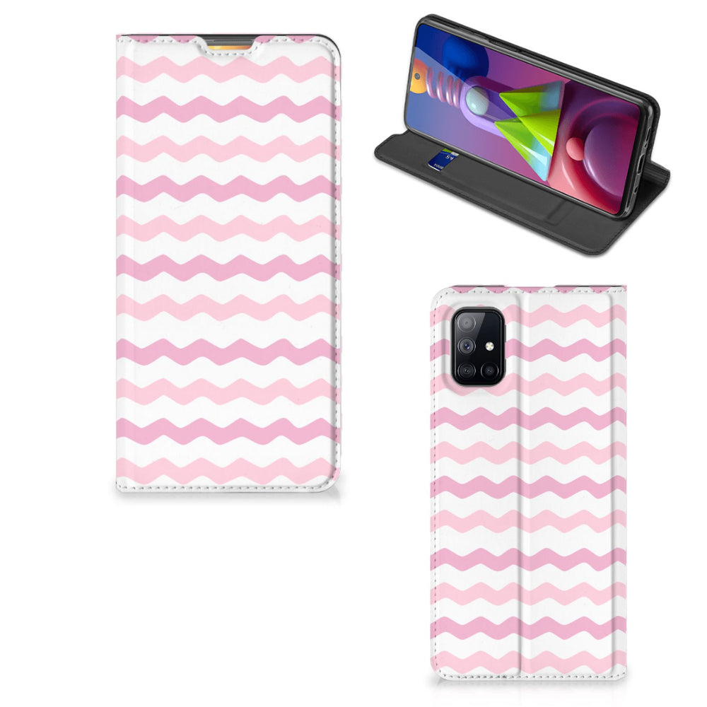 Samsung Galaxy M51 Hoesje met Magneet Waves Roze