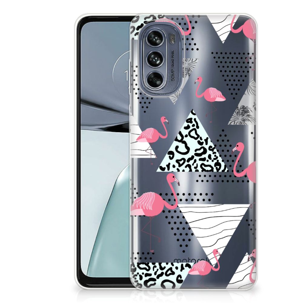 Motorola Moto G62 5G TPU Hoesje Flamingo Triangle