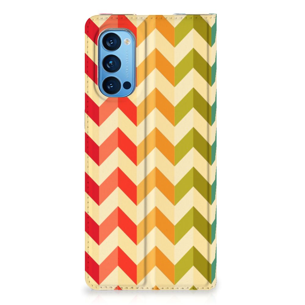 OPPO Reno4 Pro 5G Hoesje met Magneet Zigzag Multi Color - B2C Telecom