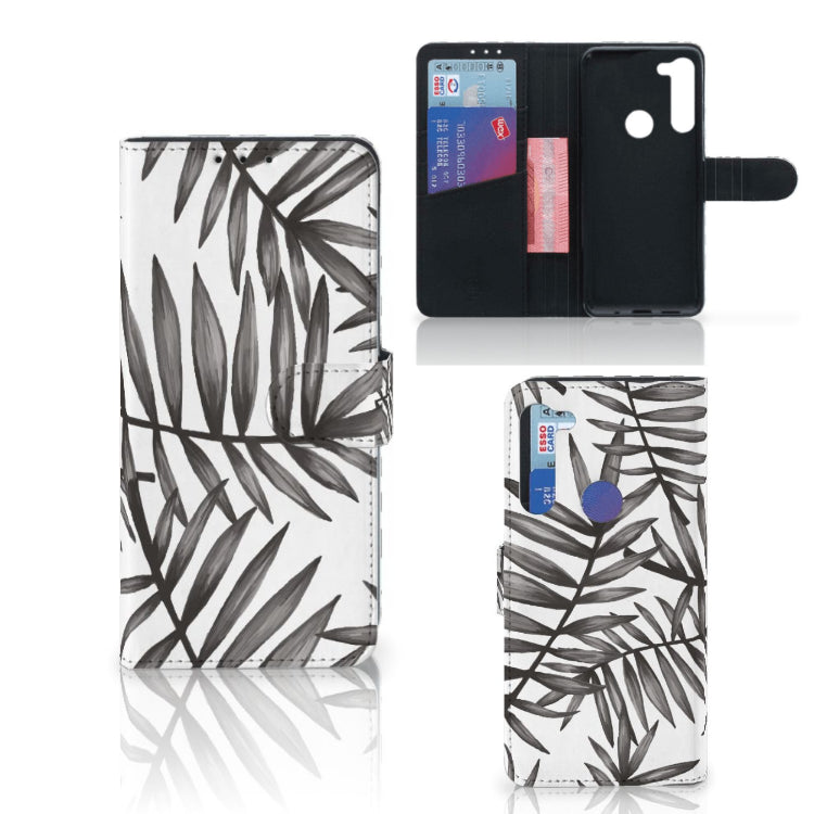 Motorola G8 Power Hoesje Leaves Grey