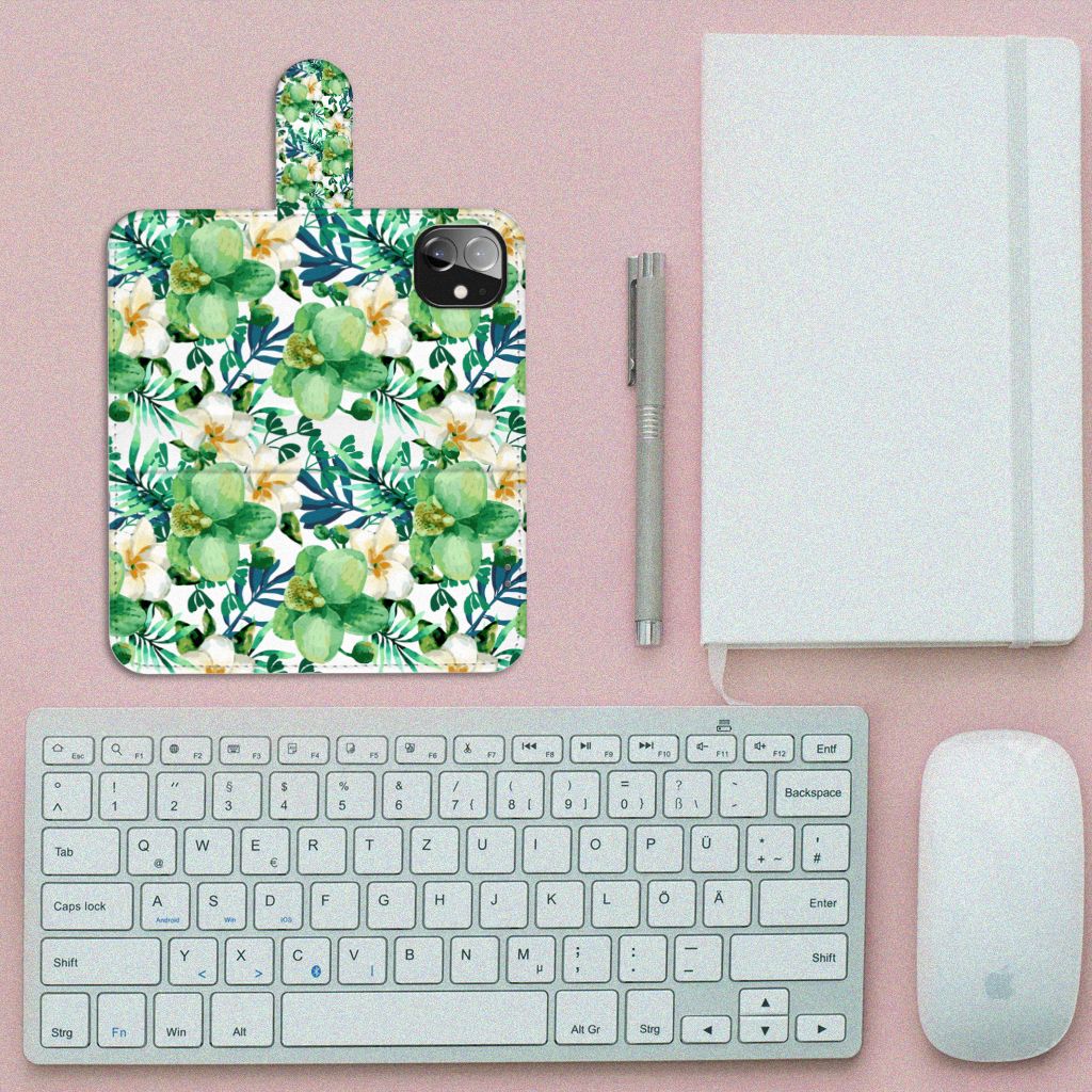 Apple iPhone 12 Mini Hoesje Orchidee Groen