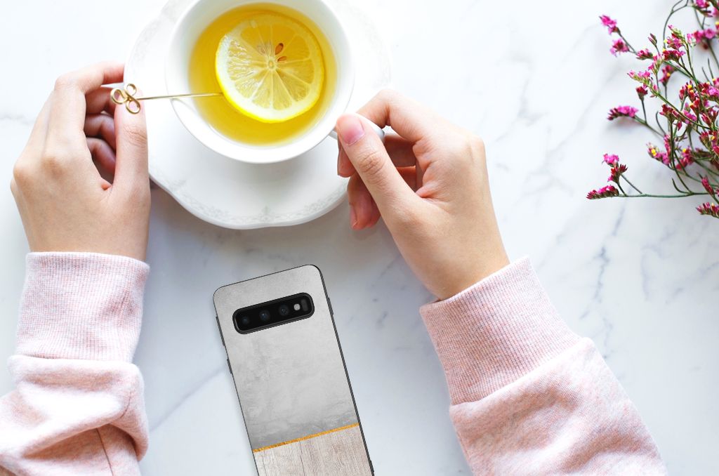 Samsung Galaxy S10 Grip Case Wood Concrete B2C Telecom